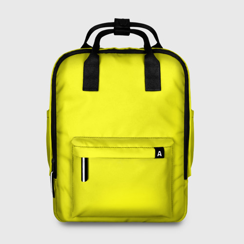 Женский рюкзак 3D с принтом Однотонный неоновый лимонный желтый тон, вид спереди #2