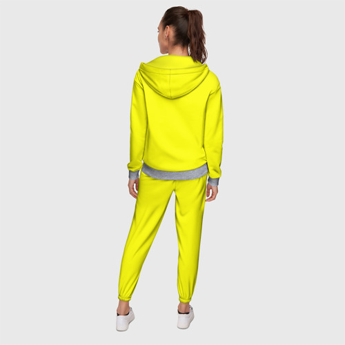 Женский костюм 3D Однотонный неоновый лимонный желтый тон, цвет меланж - фото 4