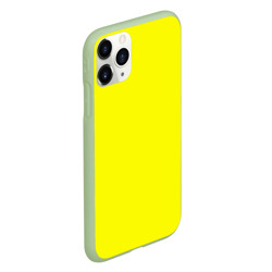 Чехол для iPhone 11 Pro матовый Однотонный неоновый лимонный желтый тон - фото 2