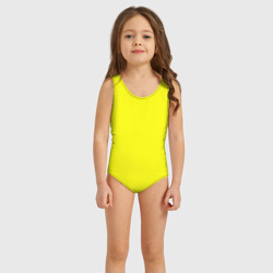 Детский купальник 3D Однотонный неоновый лимонный желтый тон