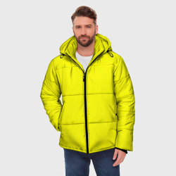 Мужская зимняя куртка 3D Однотонный неоновый лимонный желтый тон - фото 2