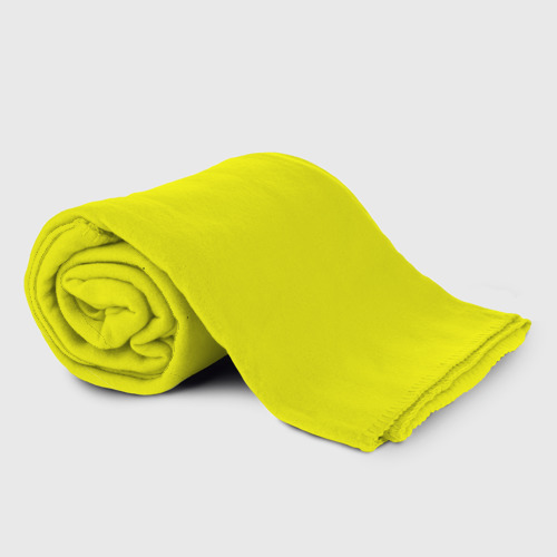 Плед 3D Однотонный неоновый лимонный желтый тон, цвет 3D (велсофт) - фото 2