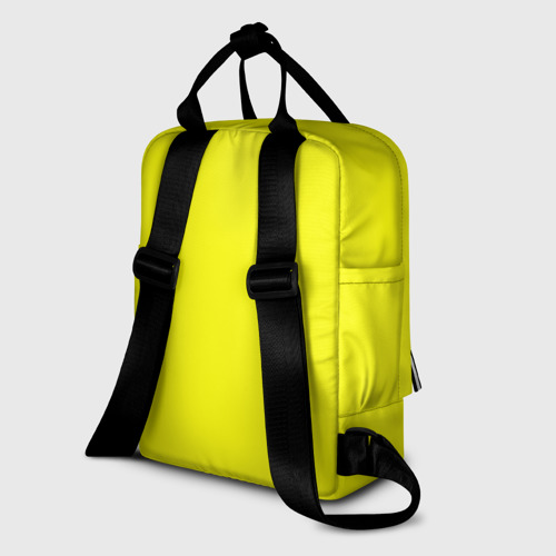 Женский рюкзак 3D с принтом Однотонный неоновый лимонный желтый тон, вид сзади #1