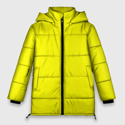 Женская зимняя куртка Oversize Однотонный неоновый лимонный желтый тон