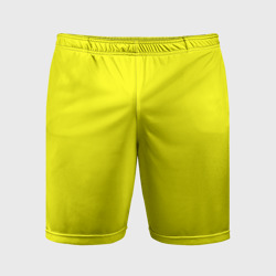 Мужские шорты спортивные Однотонный неоновый лимонный желтый тон