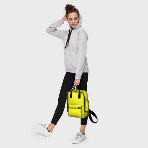 Женский рюкзак 3D с принтом Однотонный неоновый лимонный желтый тон, фото #4
