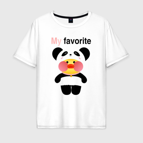 Мужская футболка хлопок Oversize с принтом LaLaFanFan/ Panda, вид спереди #2