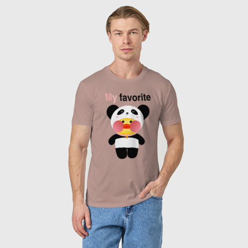 Мужская футболка хлопок с принтом LaLaFanFan/ Panda, фото на моделе #1