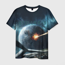 Мужская футболка 3D Stellaris взрыв звезды лучом с космического корабля