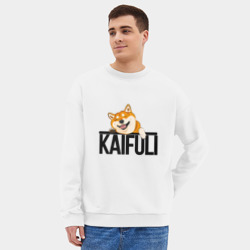 Мужской свитшот oversize без начеса хлопок Kaifuli shiba inu - фото 2