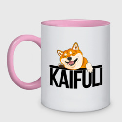 Кружка двухцветная Kaifuli shiba inu