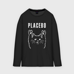 Мужской лонгслив oversize хлопок Placebo рок кот