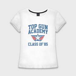 Женская футболка хлопок Slim TOP Gun Academy Class of 85