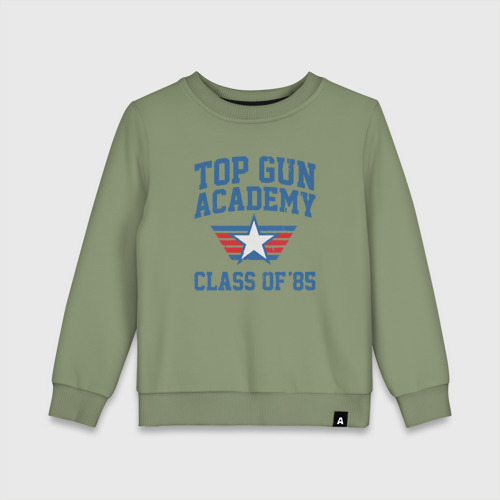 Детский свитшот хлопок TOP Gun Academy Class of 85, цвет авокадо