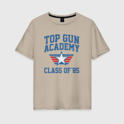 Женская футболка хлопок Oversize TOP Gun Academy Class of 85