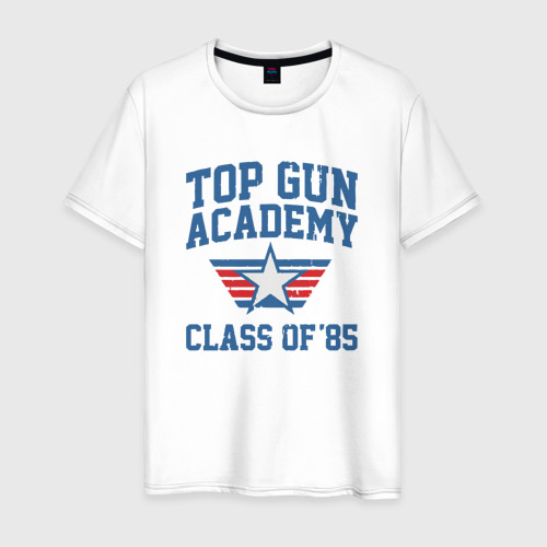 Мужская футболка из хлопка с принтом TOP Gun Academy Class of 85, вид спереди №1