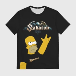 Мужская футболка 3D Sabaton Гомер Симпсон рокер