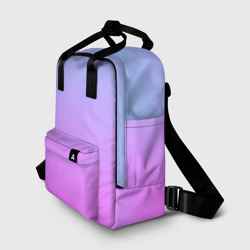 Рюкзак с принтом Голубо-розовый градиент для женщины, вид спереди №2. Цвет основы: белый