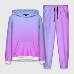 Женский костюм с толстовкой 3D Голубо-розовый градиент