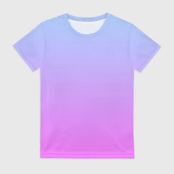 Женская футболка 3D Голубо-розовый градиент