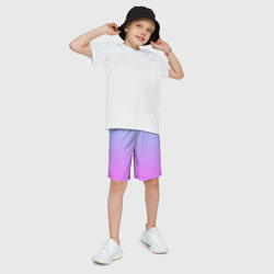 Детские спортивные шорты 3D Голубо-розовый градиент - фото 2
