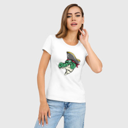 Женская футболка хлопок Slim Крокодил пират - фото 2
