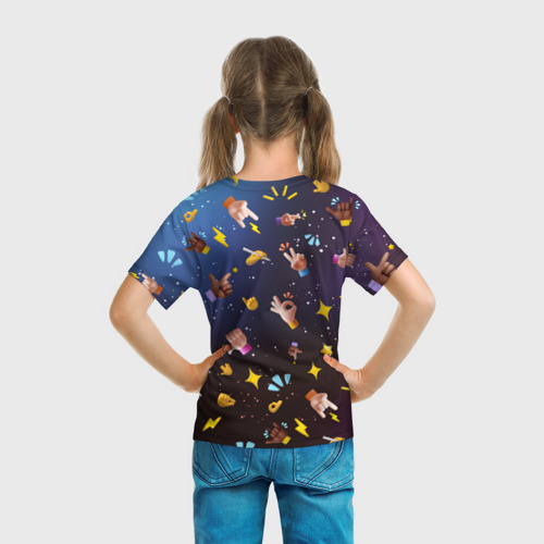 Детская футболка 3D Смайлики - Emoji Hands, цвет 3D печать - фото 6
