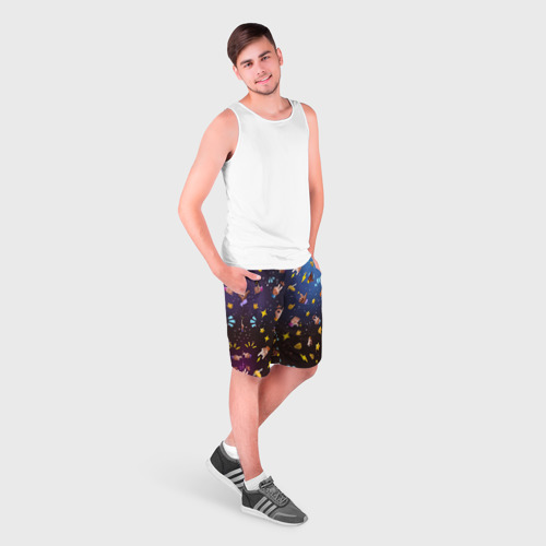 Мужские шорты 3D с принтом Смайлики - Emoji Hands, фото на моделе #1