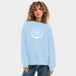 Женский свитшот oversize без начеса хлопок Печать Рафталии герой щита - фото 2