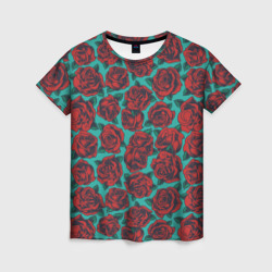Женская футболка 3D Розы тату