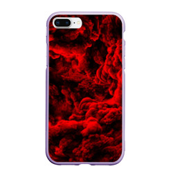 Чехол для iPhone 7Plus/8 Plus матовый Красный дым Red Smoke Красные облака