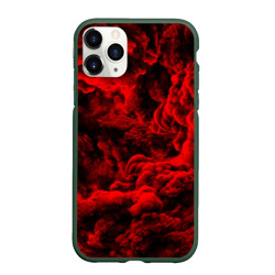 Чехол для iPhone 11 Pro матовый Красный дым Red Smoke Красные облака