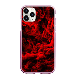 Чехол для iPhone 11 Pro Max матовый Красный дым Red Smoke Красные облака