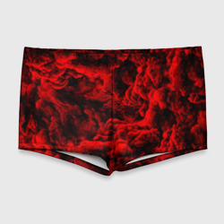 Мужские купальные плавки 3D Красный дым Red Smoke Красные облака