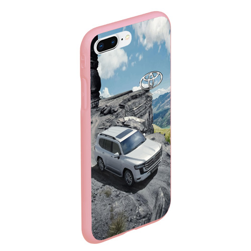 Чехол для iPhone 7Plus/8 Plus матовый Toyota land cruiser 300 - горная дорога, цвет баблгам - фото 3