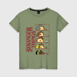 Stranger things friends – Женская футболка хлопок с принтом купить со скидкой в -20%