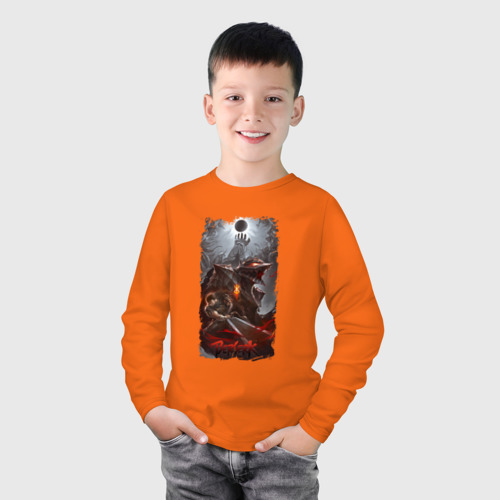 Детский лонгслив хлопок Berserk blood Iron, цвет оранжевый - фото 3