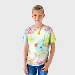 Детская футболка 3D Красочные  животные - фото 2