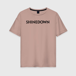 Женская футболка хлопок Oversize Shinedown лого