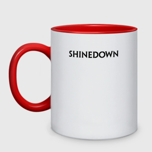 Кружка двухцветная Shinedown лого, цвет белый + красный