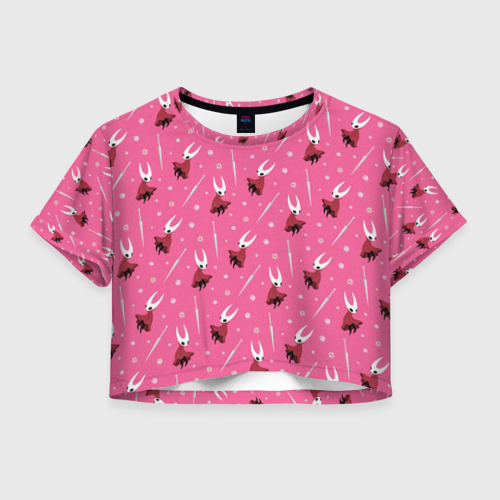 Женская футболка Crop-top 3D Хорнет, шёлк, игла Hollow Knight, цвет 3D печать