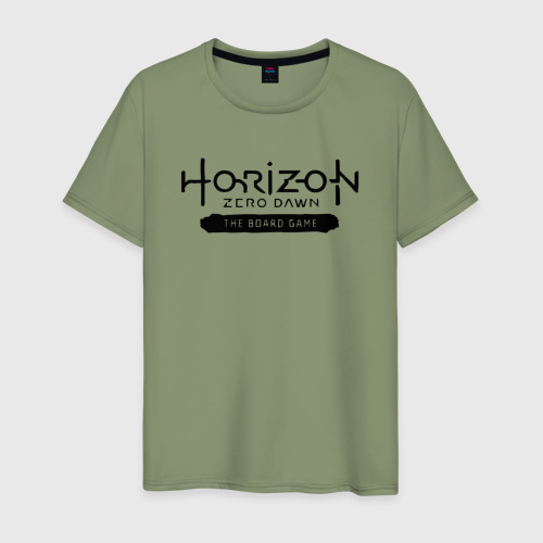 Мужская футболка хлопок Horizon forbidden west - logo, цвет авокадо