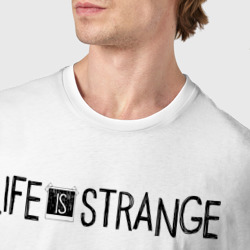 Футболка с принтом Life Is Strange Game logo для женщины, вид на модели спереди №4. Цвет основы: белый