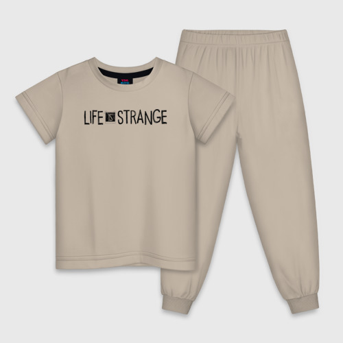 Детская пижама хлопок Life Is Strange Game logo, цвет миндальный