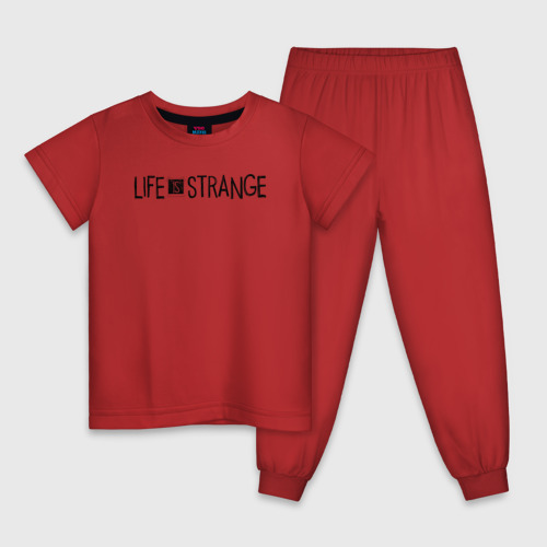 Детская пижама хлопок с принтом Life Is Strange Game logo, вид спереди #2