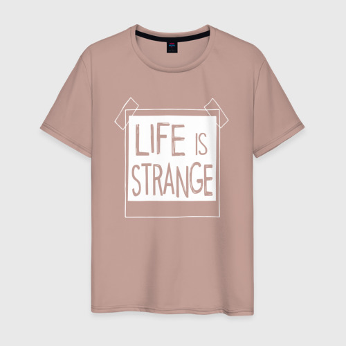 Мужская футболка хлопок Life Is Strange - games, цвет пыльно-розовый