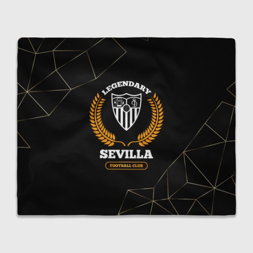 Плед 3D Лого Sevilla и надпись Legendary Football Club на темном фоне