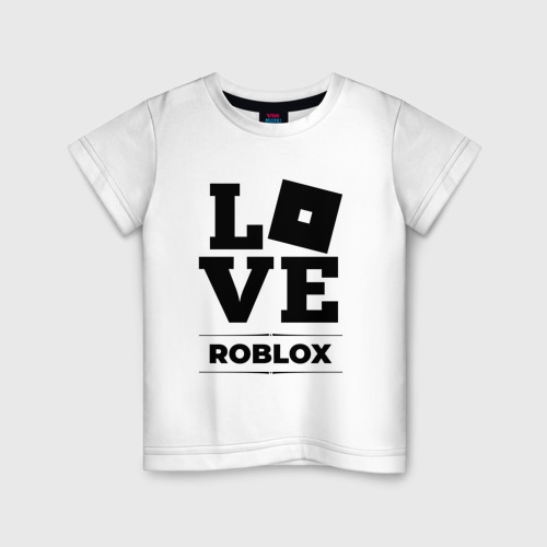 Детская футболка хлопок с принтом Roblox Love Classic, вид спереди #2