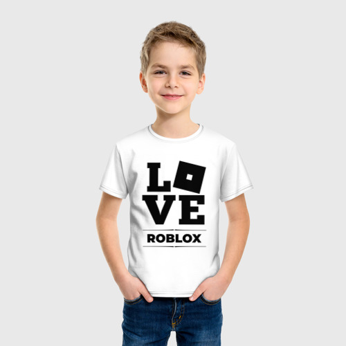 Детская футболка хлопок с принтом Roblox Love Classic, фото на моделе #1