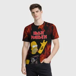 Мужская футболка 3D Iron Maiden Гомер Симпсон Рокер - фото 2